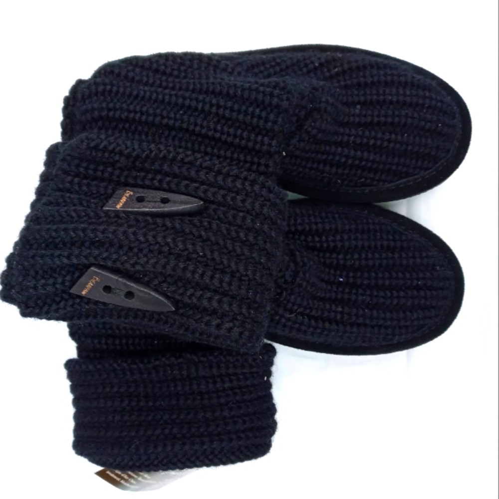 New Bearpaw Knit Tall Boots (Youth) Black 100% Authentic